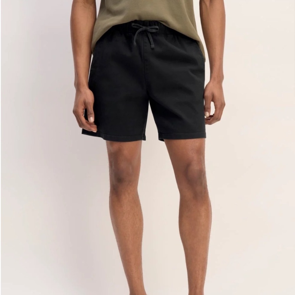 Everlane Cotton Easy Drawstring Black Summer Shorts Medium
